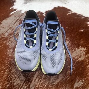 On Running Athletic Shoes in Gray and Yellow